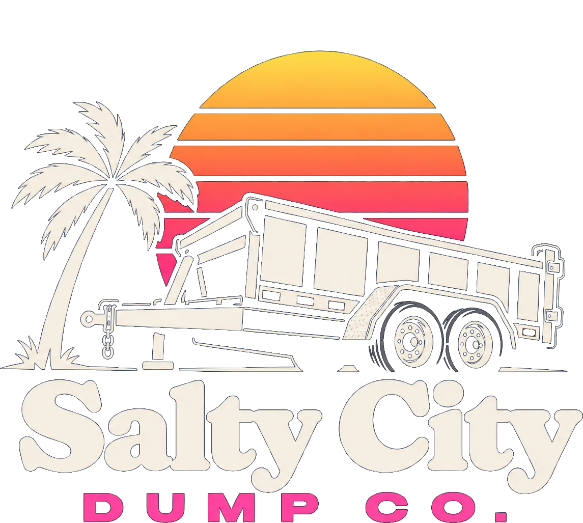 Salty City Dump Co. — palm, sunset and dump trailer